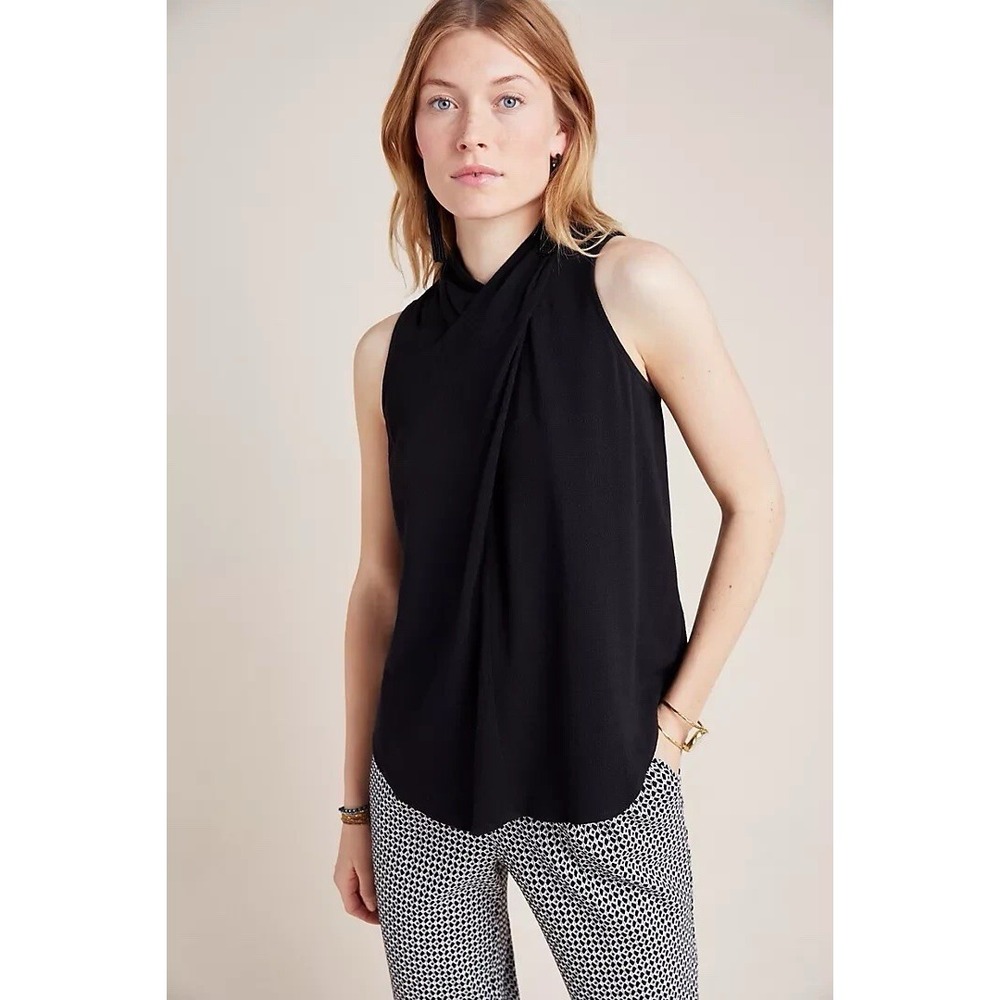 Anthropologie Maeve Size 2 Raven Surplice Blouse‎